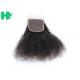 Comfortable Soft Silk Base Brazillian Human Hair Closure Kinky Curly Style