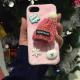 TPU&Plush DIY Merry Christmas Wool Hat Cartoon Decoration Pasted Back Cover Cell Phone Case For iPhone 7 6s Plus