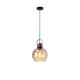 ECOBRT Glass Lampshade Pendant Lights,1-Light Amber Corrugated Lampshade,7.87X11.81 inch,E26/27 lamp 100V AC