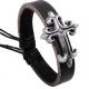 Alloy cross leather bracelet jewelry leather woven bracelet wholesale Hot