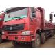 Howo Strong Frame Single Axle Heavy Duty Commercial Trucks Left Steering 12 Wheels 8x4 Drive Type Red