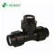 PP Compression Fitting Straight Tee for Black Color Pipe Equal Connection Flow System