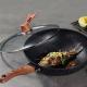 Hot Sale Black 32cm Flat Bottom Maifan Stone Skillet Cookware Cooking Non-stick Deep Frying Pan
