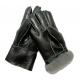 Warm Black Mens Lambskin Gloves Solid Pattern Sheepskin