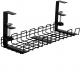 Silver Iron Wire Design Under Desk Cable Management Tray for Adjustable Cord Control