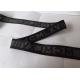 3.5 Cm Custom Jacquard Ribbon Black Grey Words Knitted Nylon Woven Breathable