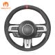 Sport Custom Hand Sewing Black Soft Suede Steering Wheel Cover for Ford Mustang GT 2015 2016 2017