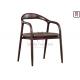 No Foldable PU Leather Ash Wood Dining Chair With Armrests