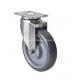 Stainless 5 Plate Swivel PU Caster S5415-75 with 110kg Load Capacity and Plate Brake
