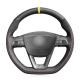 Custom Suede Black Steering Wheel Cover for Seat Leon Ateca Ibiza Cupra R ST FR 2013-2019