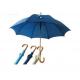 Hook Handle Navy Blue Umbrella Wooden Handle Metal Frame With Fibreglass Ribs