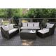 YLX-RN-027 Dark Coffee PE Rattan Sofa and Table for outdoor used