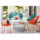 Appealing Design PE Rattan Woven Coffee Table Chair Hot Sale Best Design Colorful Furniture Set Tempered Glass Tabletop