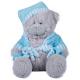 Bear Soft Plush Stuffed Animals Blue / Grey Color Eco Friendly PP Cotton Filler