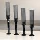 Black Metal Pillar Candle Holders Crystal Set Of 4 6 Decorative Wedding Table Decoration