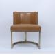 Hotel luxury Metal Golden Leather Living Room Leisure dining Chair
