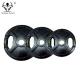 Black Rubber Coated 2 Grips Weight Disc Plates
