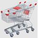 Supermarket Steel Wire Shopping Trolley Cart With 4 PU Wheels