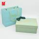 Custom Design Ribbon Handle Blue Jewelry Cosmetic Gift Clothing Shopping Packaging Bag