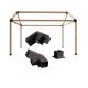 Slanted Roof Pergola DIY Bracket Kit for Iron Wood Beams and Durable Steel Support