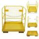 Extra Height Hanging Work Platform Forklift Basket Safety Cage Yellow Color
