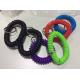 Wholesales coil key ring stretchable spiral wrist coil key chains plastic spring hand ring