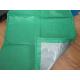 green and silver laminated tarps with rope reinforced