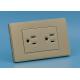 PC Plastic 2 Gang Socket / Electrical Wall Plugs Safe Operation Flame Resistant