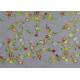 Soft Colored Embroidered Floral Lace Fabric / Net Lace Fabric For Women Wedding Dress