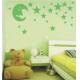 Moon And Star Home Decoration Removable Wall Flower Stickers A0054