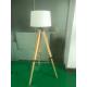 E26 E27 E12 E14 Socket Trio Wooden Floor Lamp With Drum Lampshade