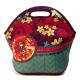 Vintage Floral Lunch Bag For Women,Portable Travel Picnic Food Bag Gourmet Getaway Neoprene Lunch Tote For Girl