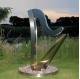 Outdoor Water Fountain Harp Metal Garden Statues Stainless Steel Sculpture