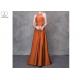 Orange A Line Ball Gown Colorful Heavy Beading Floor Length See Through Style