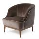 Custom Star Hotel Guest Exclusive Armchair With Fabric Option And Wood Legs