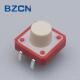 12 Mm X 12mm Tactile Switch Thru Hole Red House 0.5mA Current Rate With Black Button