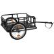 Foldable Bike Cargo Trailer with Bike Hitch, Bicycle Wagon Trailer with 16 Wheels & Reflectors, Large Loading