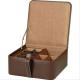 Luxury tight wholesale leather wooden gift box with button