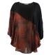 Abstract Printed Chiffon Fashion Ladies Blouse Round Neck Casual Plus Size Style