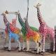 Urban Metal Giraffe Garden Animal Sculptures Decorative FRP Customized