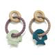 Pure Silicone FSC Certified Wooden Teething Ring For 12 Months Infant