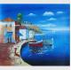 Framed Seascape Mediterranean Oil Painting Canvas Handmade By Palette Knife