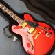 High-quality hollow body jazz electric guitar, Double F holes Red body and back electric guitar