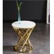 30kg Glossy Tempering Glass / Round Marble End Table For Living Room