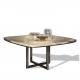 Home Artificial Marble Table Top Table Luxury Stainless Steel Cross Foot