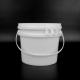 1 Gallon 19*17*17.2cm Round Plastic Bucket White With Plastic Handle