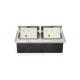 Aluminium Alloy Double Floor Socket Silver Duplex Floor Box 2 Power 2 Network