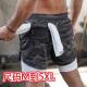 Sweatpants Woven Gym Shorts Men Worsted Breathable M-5XL 2 In 1 Gym Shorts