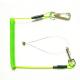 Clear Green Stopdrop Tooling Coil Lanyard With Zinc Alloy Swivel Hook Each End