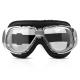 Black Leather Aviator Motorcycle Goggles Photochromic Lenses For Helmets